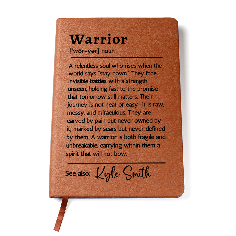 Personalized Warrior Journal Cancer Recovery Gift Custom Warrior Definition Journal Gift Custom Encouragement Gift Sobriety Anniversary