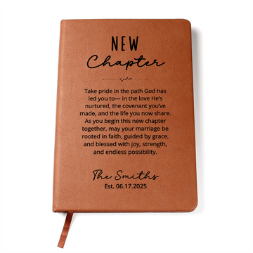 Christian Wedding Gift for Couple | Personalized Faith Journal with Name & Date | God-Centered Marriage Keepsake | New Chapter Notebook