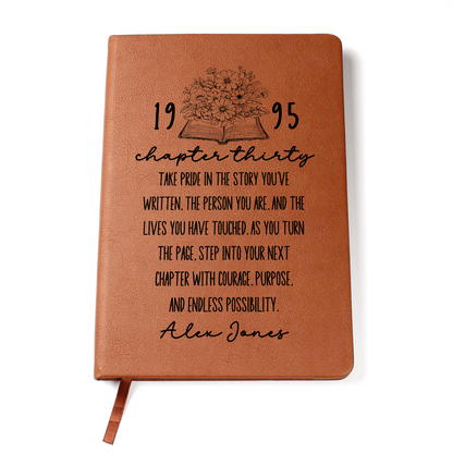 Custom New Chapter Name And Year Journal Personalized 30th Birthday Gift Vintage 30th Birthday Party Vintage Est 1995