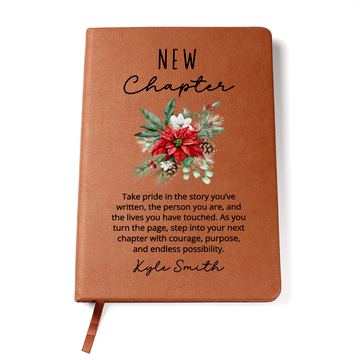 Coworker Leaving Gift Journal, New Chapter Farewell Notebook, Personalized Goodbye Gift for Colleague, Christmas Gift Going Away Present