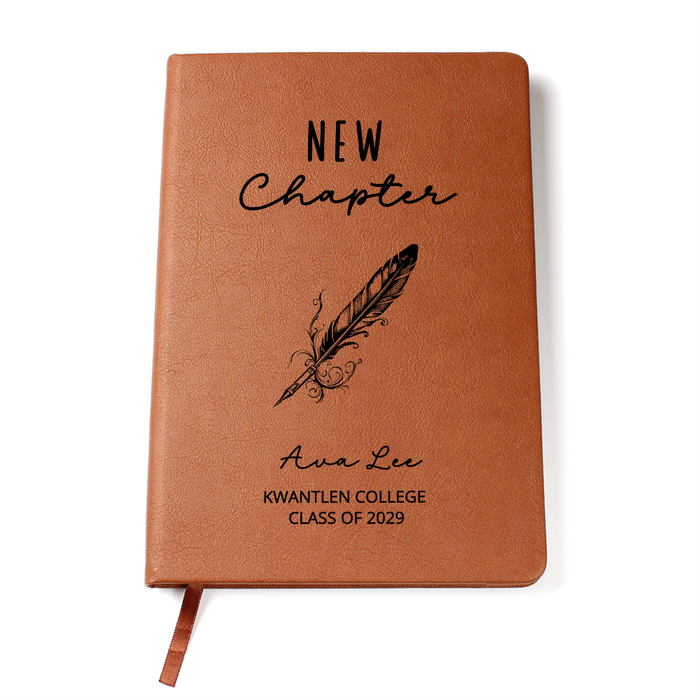 New Chapter Personalized College Graduation Hardcover Journal, Gift for Students, Custom Personalized Journal With Name and School