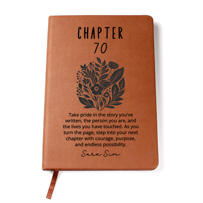 Chapter 70 Journal Personalized 70th Birthday gift for her, Notebook for turning 70, Milestone journal for best friend Sister Grandma