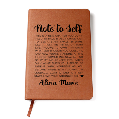 Note to Self Custom Name Journal New Chapter Motivational Mental Health Positive Inspirational Quotes Love yourself Recovery Gift for Her