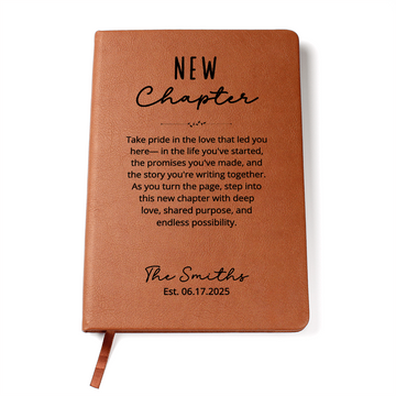 Personalized Wedding Journal Gift | New Chapter Custom Name & Date Notebook | Newlywed Keepsake Book | Couple Engagement Gift