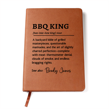Personalised King / Queen of the BBQ Custom Blank Recipe Book | Custom Name Home Cooking BBQ Chef