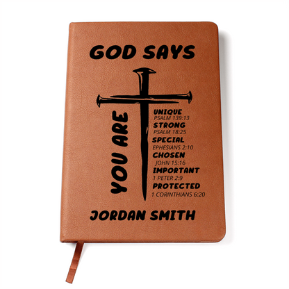 Personalized Prayer Journal For Him, Custom Bible Verse Leather Journal, Father's Day Gift, Birthday Christian Gift for Men