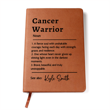 Cancer Warrior Custom Name Notebook, Personalised Gift for Her or Him, Encouragement Gift for Cancer Fighter or Survivor