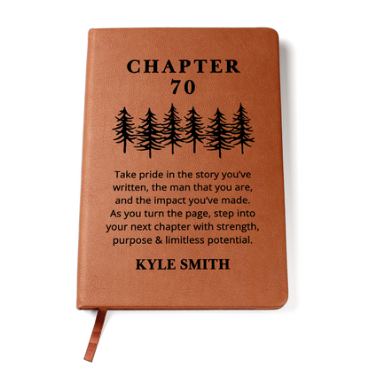 Custom 70th Birthday Gift for Men, Custom Leather Journal, Personalized 70th Gift for Him, Grandpa, Husband Brother Friend, Dad 70th Birthday