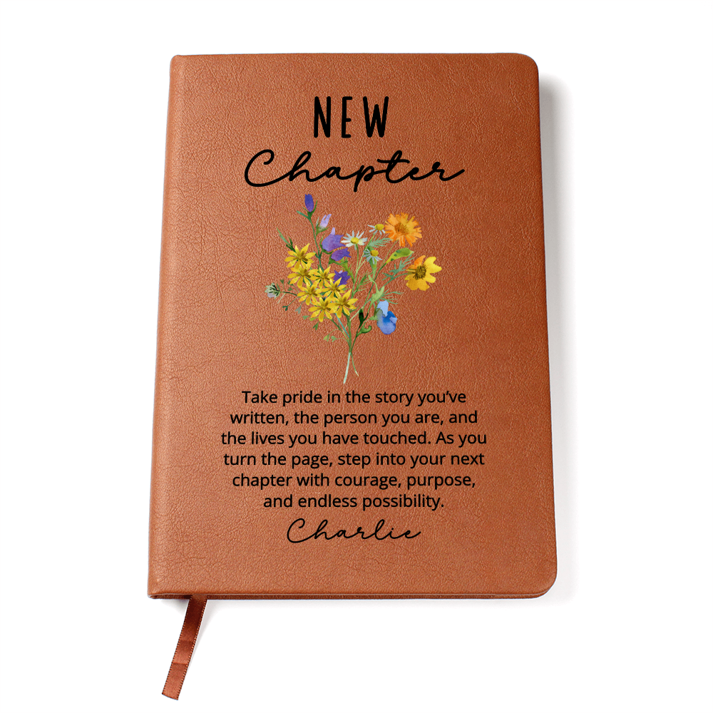 New Chapter Gift Journal – Personalized Farewell, Retirement, Graduation, New Job or Home Gift for Friend, Boss, Colleague, Teacher