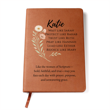 Personalized Christian Journal for Women – Women of the Bible Gift – Faith-Based Prayer Notebook – Vegan Leather Gift