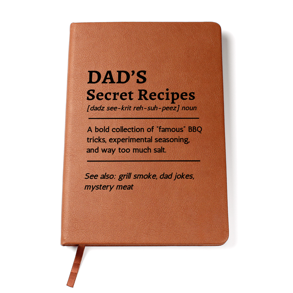 Personalised BBQ Gift for Dad Custom Recipe Book Home Cooking BBQ Chef Custom Blank Recipe Book -Blank Cookbook