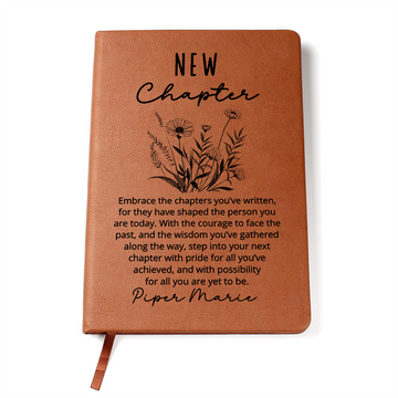 New Chapter Journal - Sober Anniversary Gift, Recovery Gift for Her, Custom Name Reflection Journal Graduation Gifts Milestone Birthday Gift