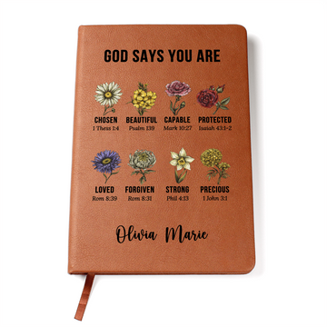 God Says You Are Personalized Prayer Journal For Women Custom Positive Affirmations Journal Christian Gift Religious Gift for Girls Journal