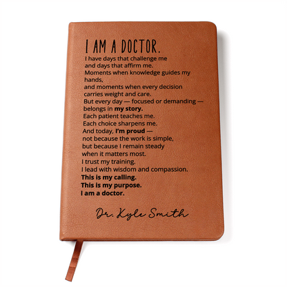 Personalized Name Doctor Vegan Leather Journal