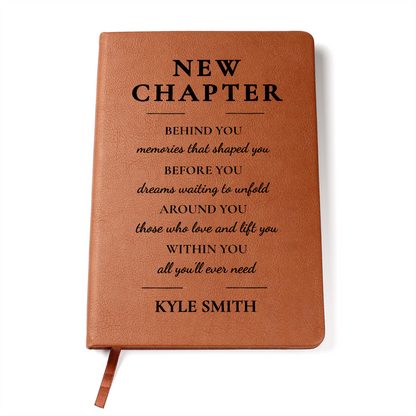 New Chapter Journal, Personalized Vegan Leather Notebook, Retirement Gift, New Job Gift, Divorce Recovery Gift, Fresh Start Encouragement