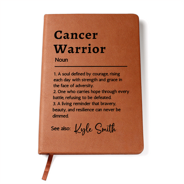 Cancer Warrior Journal, Personalized Vegan Leather Notebook, Custom Name Cancer Survivor Gift, Encouragement Journal, Christmas Gift Idea