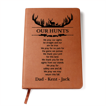 Personalized Family Hunting Journal, Engraved Leatherette Journal for Hunting Notes, Custom Journal For Hunters, Customized Hunting Log