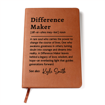 Difference Maker Journal, Thank You Gift for Mentor Teacher Boss, Personalized Notebook, Retirement Gift, Appreciation Christmas Gift Idea