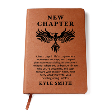 Personalized Sobriety Journal | Custom Name New Chapter Notebook | Addiction Recovery Gift | Sober Anniversary Encouragement Gift