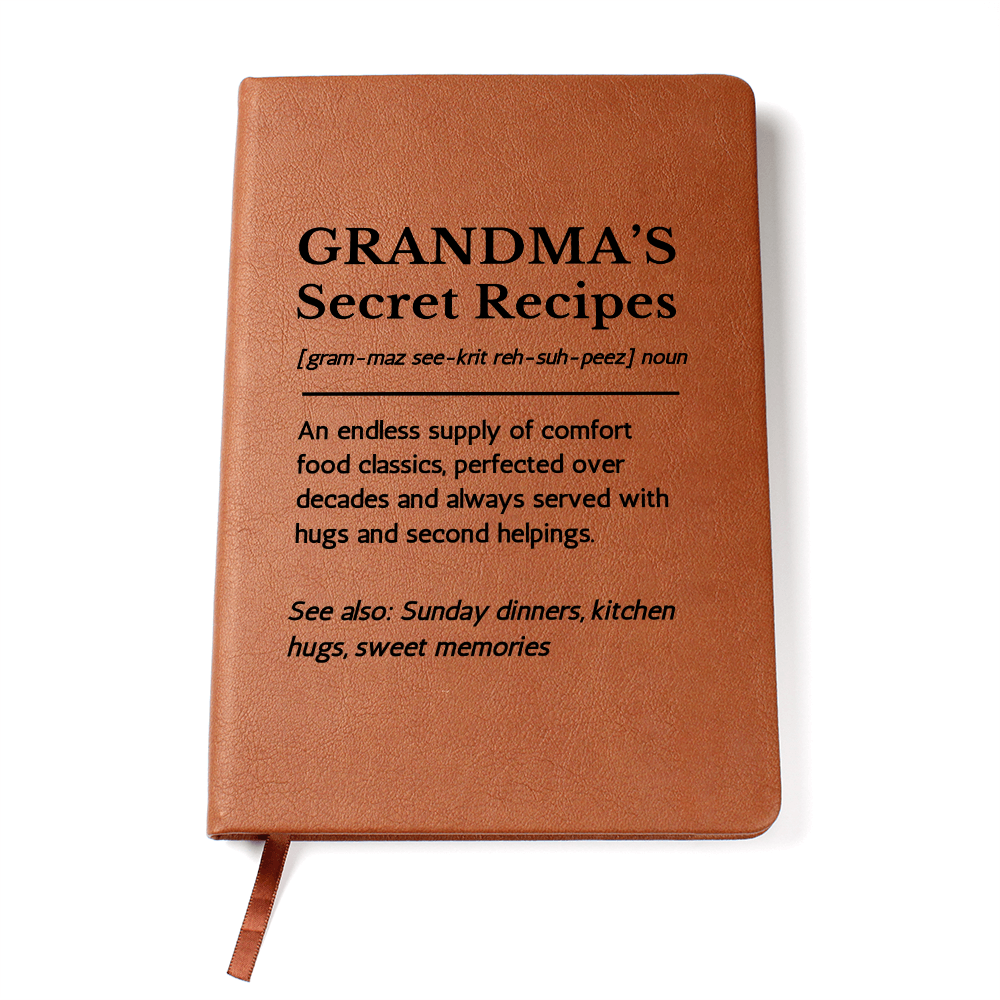 Personalized Vegan Leather Recipe Journal: Definition Gift for Grandma or Mom | Mother's Day Cookbook