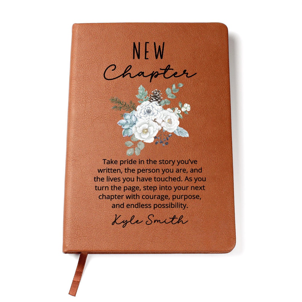 Coworker Leaving Gift Journal, New Chapter Farewell Notebook, Personalized Goodbye Gift for Colleague, Going Away Present, Christmas Gift