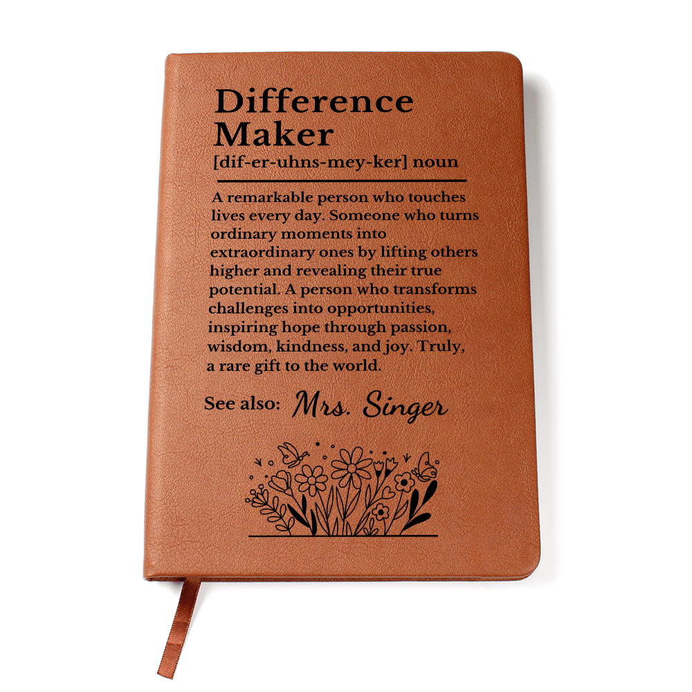 Difference Maker Vegan Leather Journal: Mentor Gift