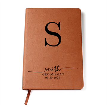 Personalized Groomsman Journal – Custom Monogram Notebook with Name & Wedding Date – Groomsmen Proposal or Thank You Gift Idea