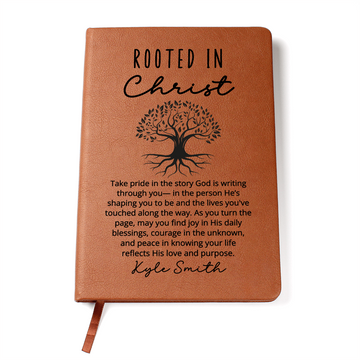 Rooted in Christ Journal – Personalized Christian Gift for Men and Women, Faith Notebook, Daily Devotional Prayer Journal, Bible Study Gift