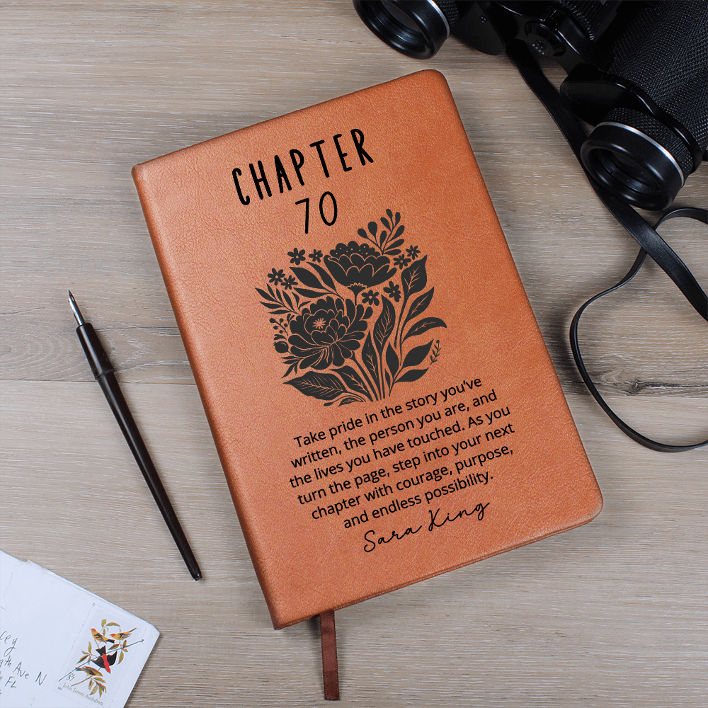 Chapter 70 Journal Personalized 70th Birthday gift for her Notebook for turning 70 Milestone Gifts for best friend Sister Mom Grandma