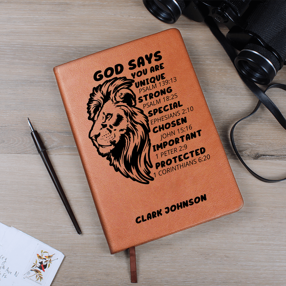 God Says You Are Personalized Prayer Journal for Men – Custom Name Faith Notebook Christian Gift for Dad, Husband, Son, Nephew, or Teen Boy