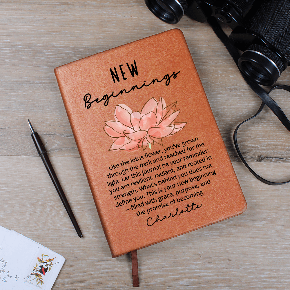 Lotus Flower New Beginnings Custom Journal Meaningful Divorce Break Up Strength Gift New Job Gift for Her Moving Gift, Clean Slate