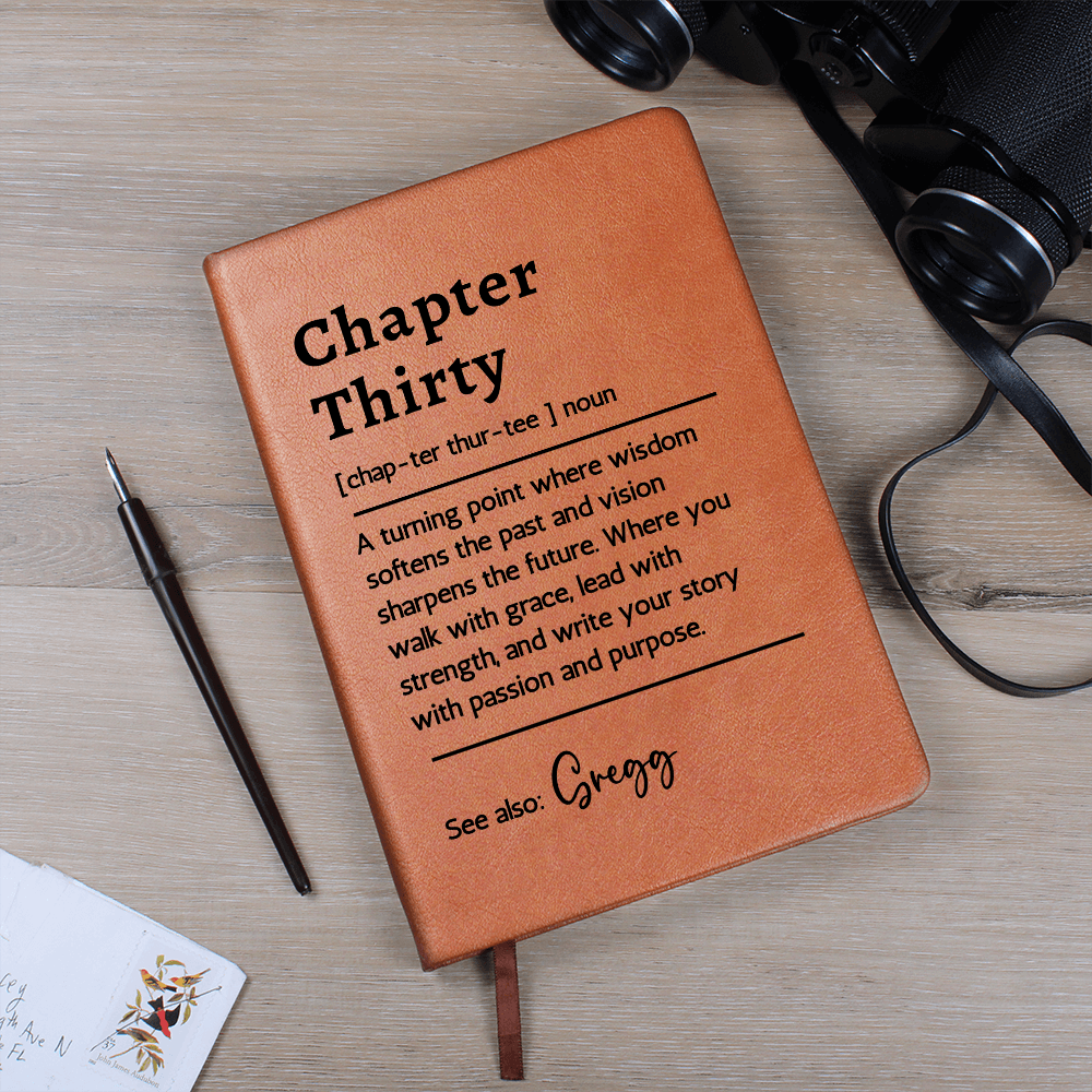 Chapter Thirty Personalized Journal, 30th Birthday Gift for Her or Him, Custom Name Journal, New Chapter Keepsake for 30 Year Old