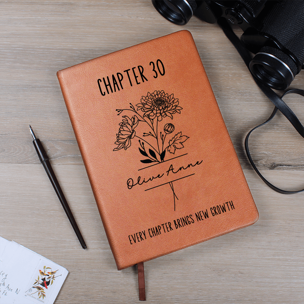 Any Age Personalized Birth Flower Name Journal