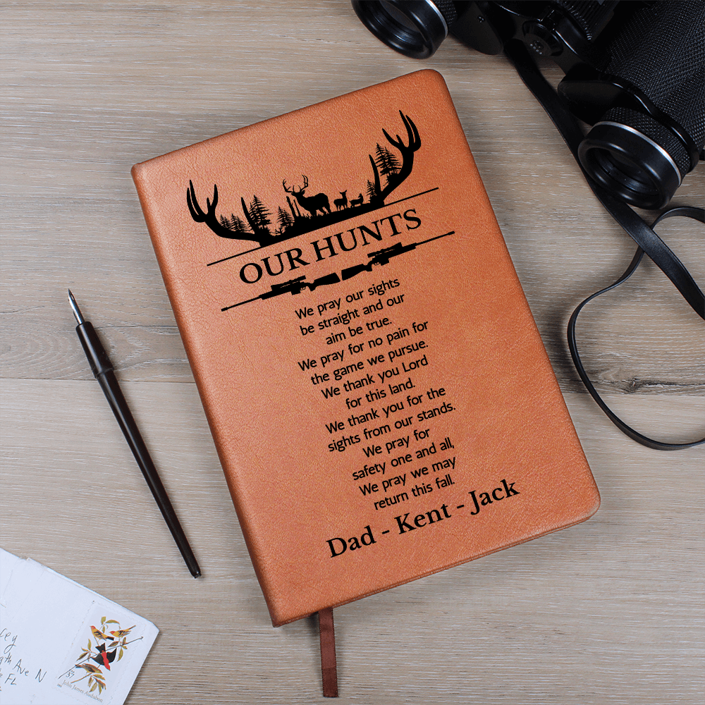 Personalized Family Hunting Journal, Engraved Leatherette Journal for Hunting Notes, Custom Journal For Hunters, Customized Hunting Log