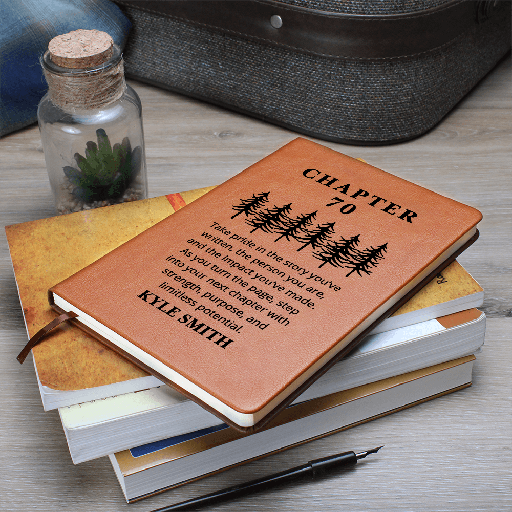 70th Birthday Gift for Men, Custom Leather Journal, Personalized 70th Gift for Him, Grandpa, Husband or Friend, Dad 70th Birthday