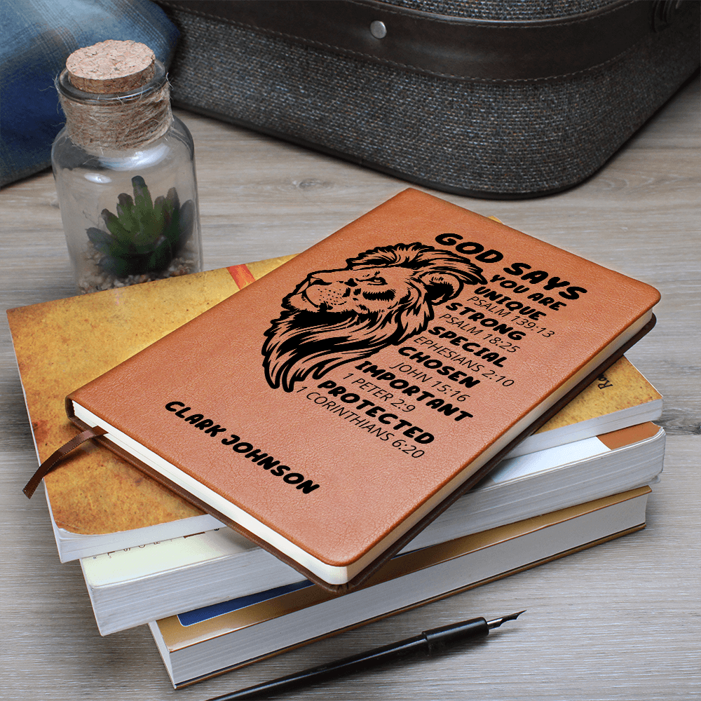 God Says You Are Personalized Prayer Journal for Men – Custom Name Faith Notebook Christian Gift for Dad, Husband, Son, Nephew, or Teen Boy