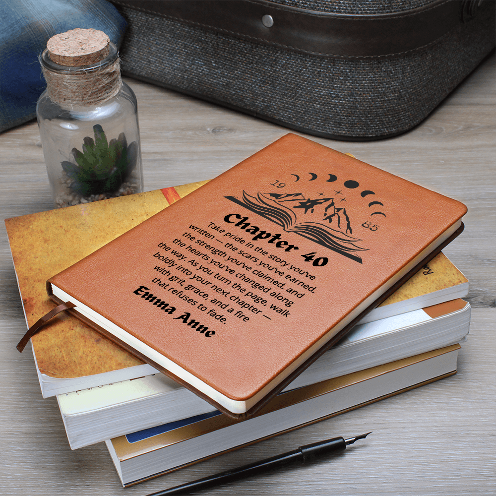 Chapter Forty Custom Journal, 1985 Bookish Fortieth Birthday Gifts for Her, Personalized 40th Birthday Name Book, Spicy Book Lover