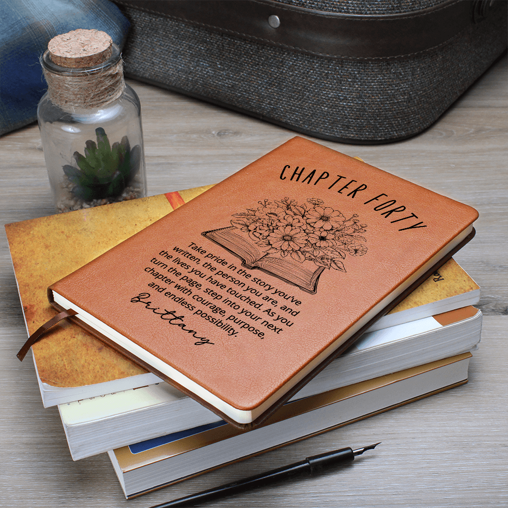 Chapter Forty Custom Journal Bookish Fortieth Birthday Gifts Personalized 40th Birthday Book Letters Friend Birthday Gift for Her
