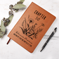 Personalized Vegan Leather Lined Journal Personalized Prayer Journal Birthday Gift for Her Custom Diary for Women, Mother's Day Gift for Mom