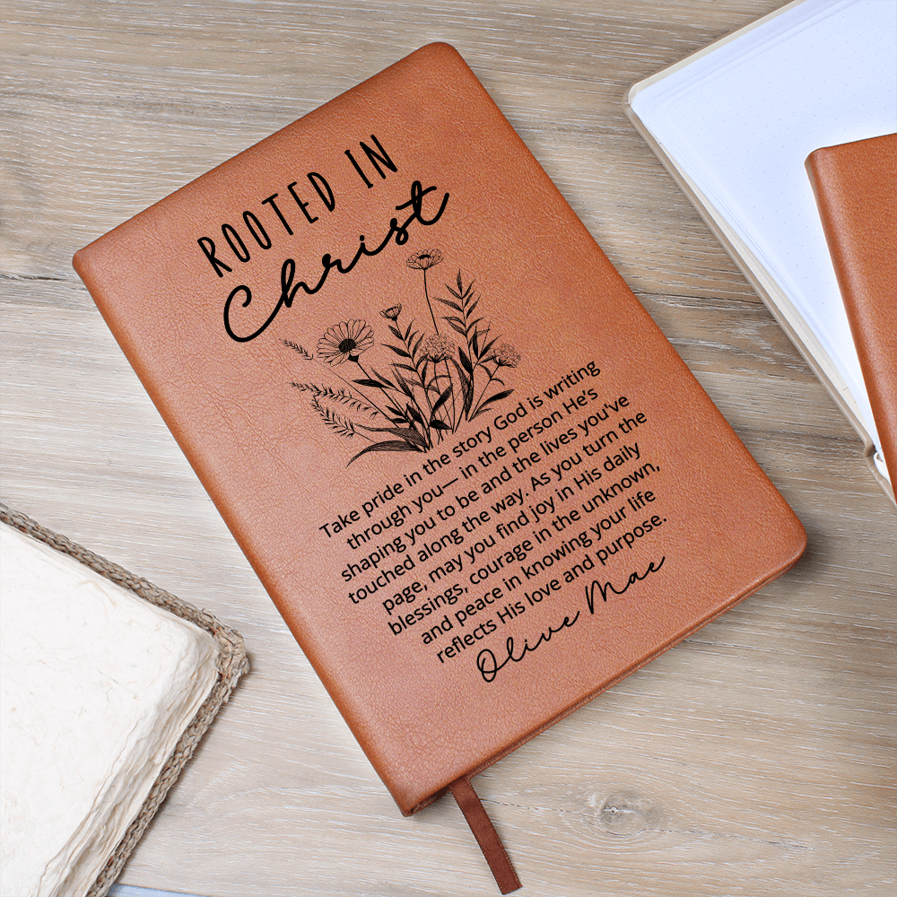 Rooted in Christ Journal – Personalized Christian Gift for Women, Faith Notebook, Daily Devotional Prayer Journal, Bible Study Gift