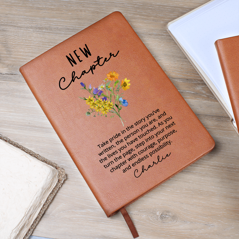 New Chapter Gift Journal – Personalized Farewell, Retirement, Graduation, New Job or Home Gift for Friend, Boss, Colleague, Teacher