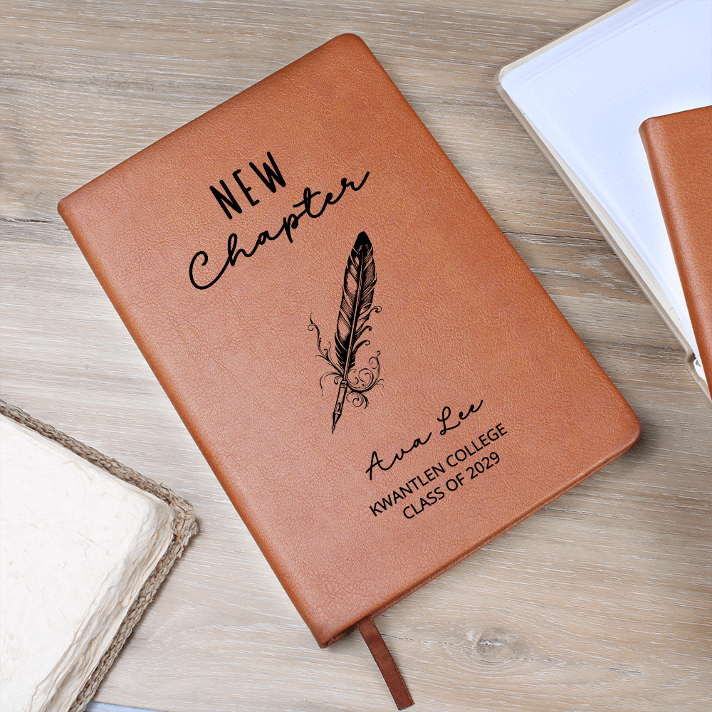 New Chapter Personalized College Graduation Hardcover Journal, Gift for Students, Custom Personalized Journal With Name and School