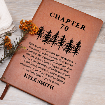 Personalized 70th Birthday Journal for Men | Custom Name Leather Notebook Gift | Chapter 70 Keepsake Book for Dad Grandpa Husband