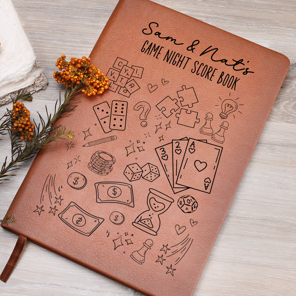 Custom Family Game Night Gifts Personalized Vegan Leather Score Book Families Board Game Lover Christmas Gift Gaming Couples Fun Gamenight