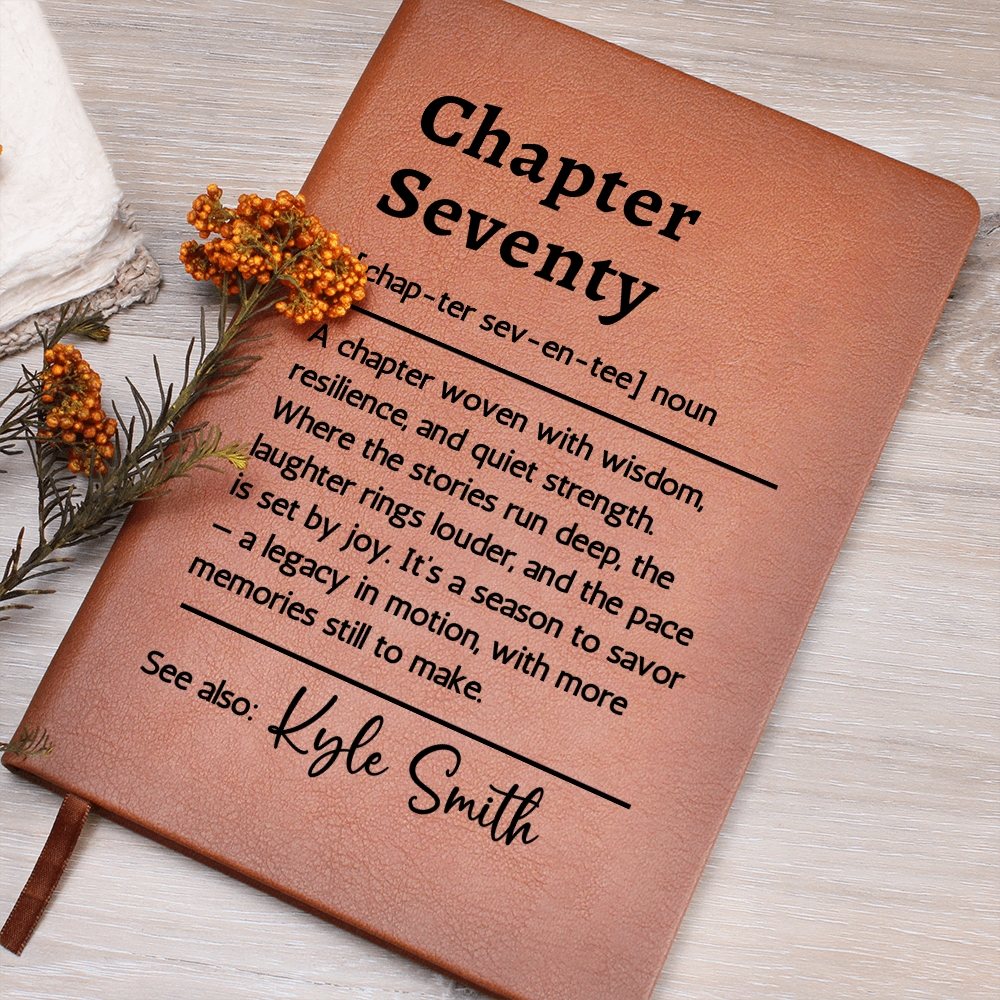 70th Birthday Gifts, Personalized Journal for Him or Her, Custom Name Notebook, Keepsake Memory Book, Milestone Birthday Present