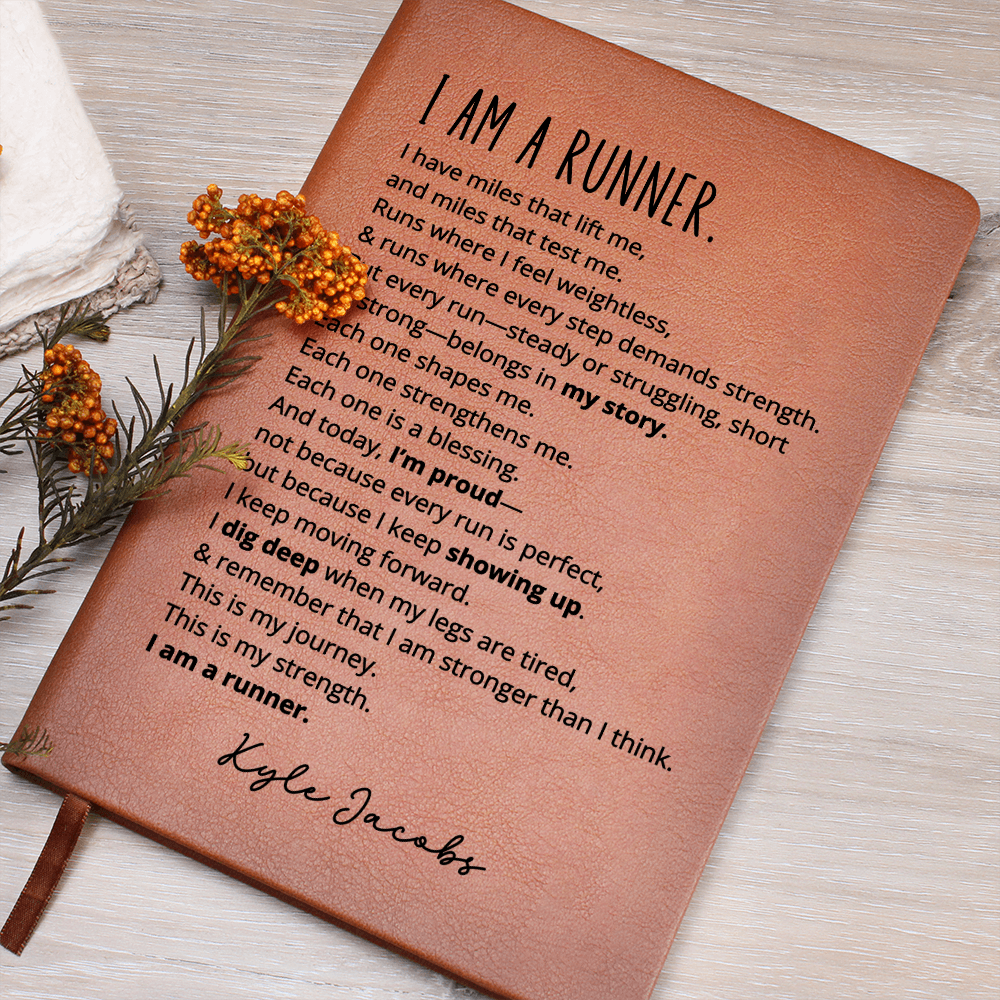 Personalised Marathon Journal - Motivational Running Gift for Him or Her