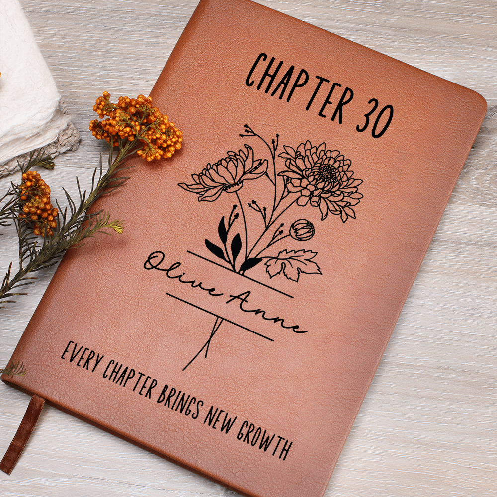 Any Age Personalized Birth Flower Name Journal