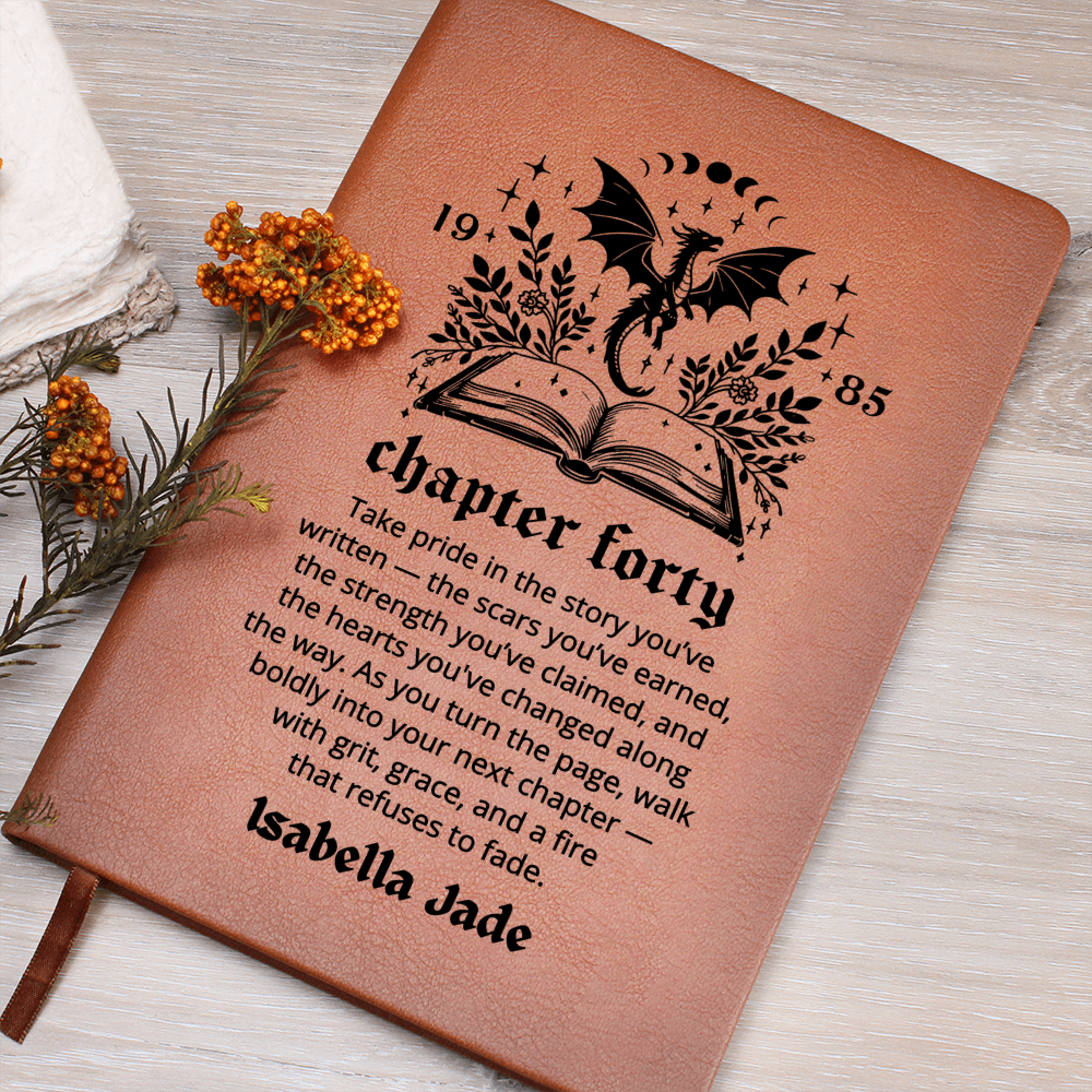 Chapter Forty Custom Journal, Bookish Fortieth Birthday Gifts, Personalized 40th Birthday Name Book, Coworker Friend Birthday Gifts for Her