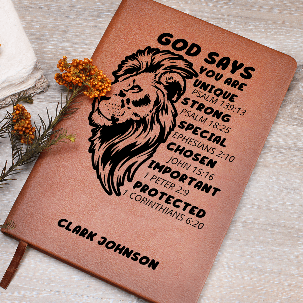 God Says You Are Personalized Prayer Journal for Men – Custom Name Faith Notebook Christian Gift for Dad, Husband, Son, Nephew, or Teen Boy