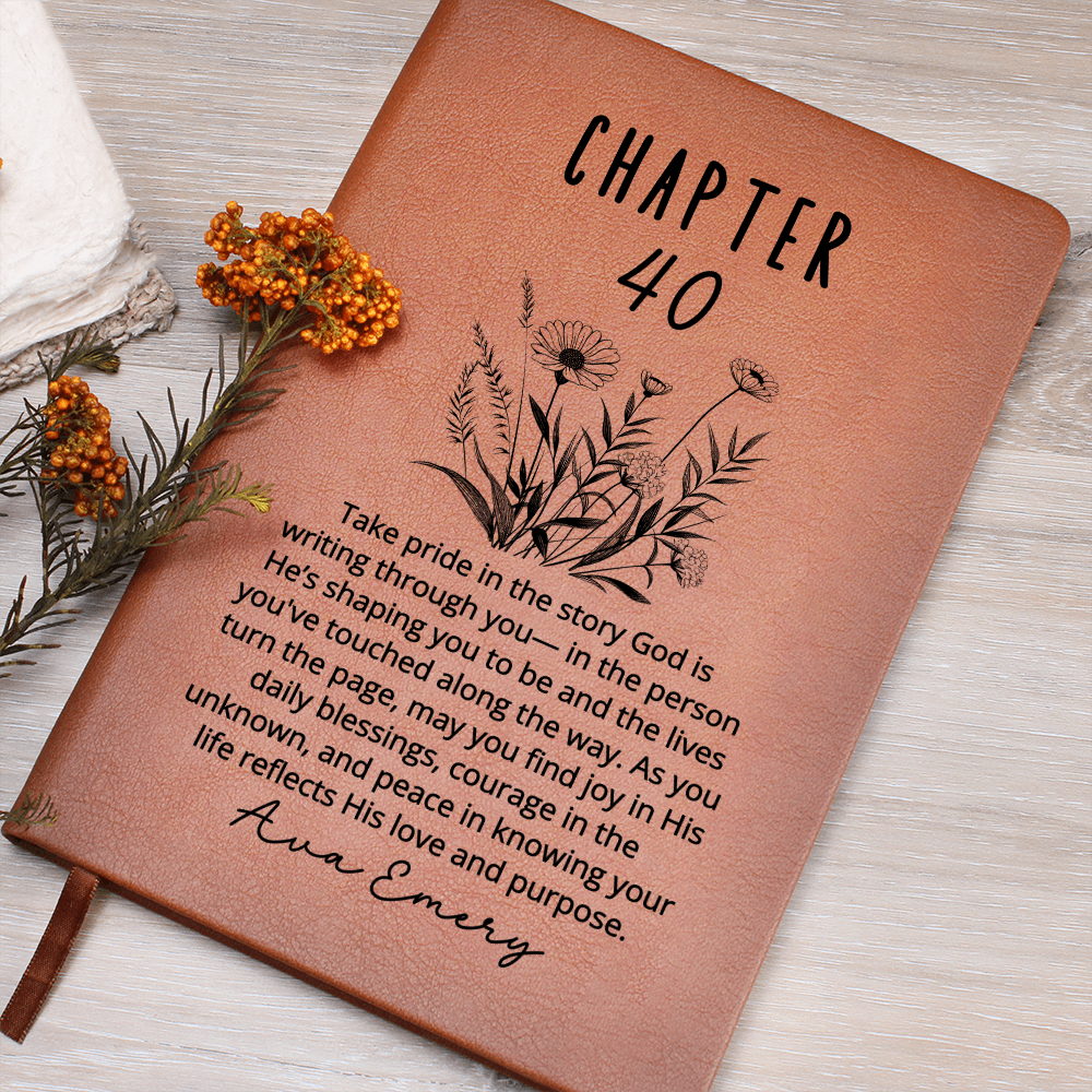 Chapter 40 Birthday Gift for Her – Christian Journal with Name – Personalized 40th Birthday Keepsake – Faith Milestone Gift for WomenPersonalized